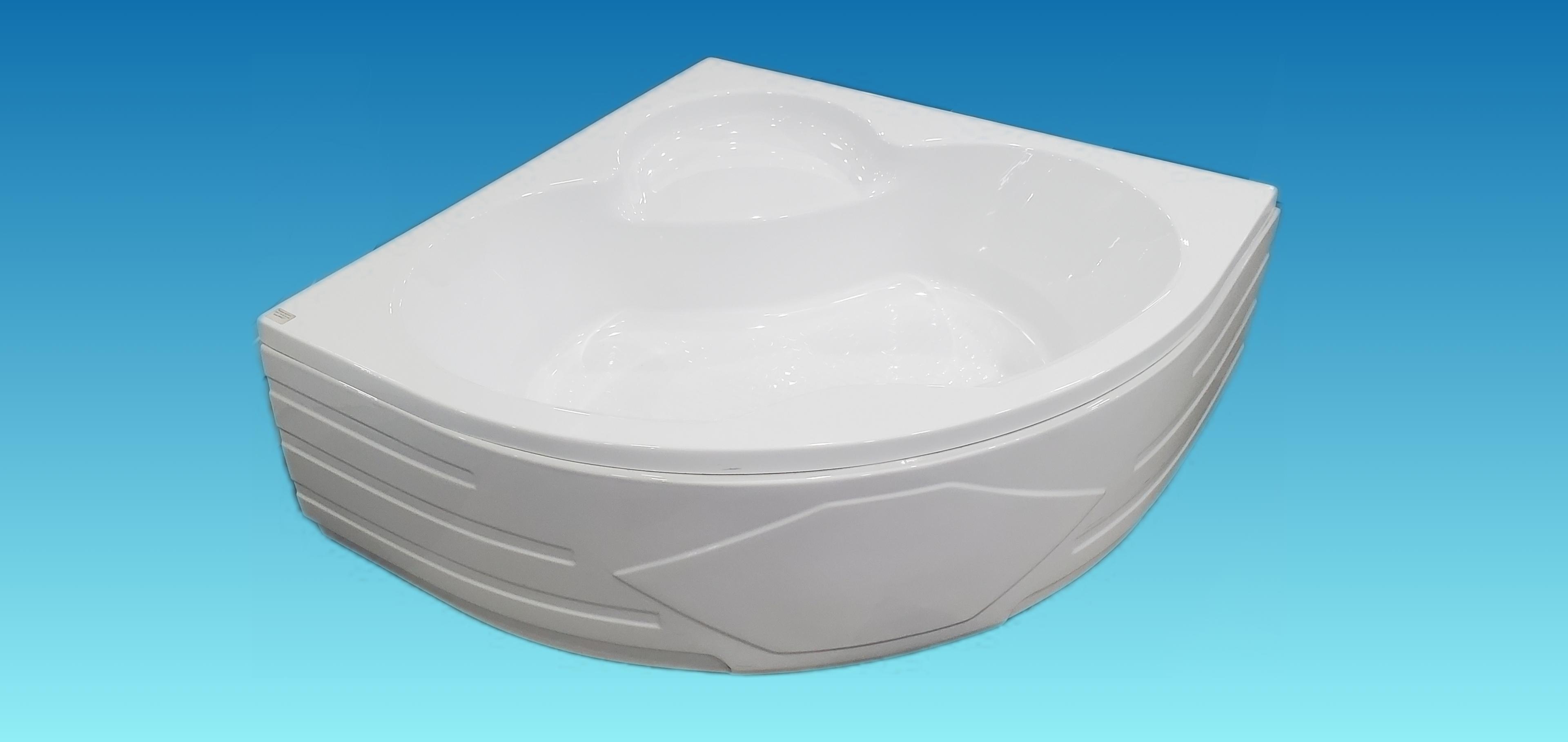 Ванна акриловая угловая с боковой панелью 110*110*высота 52см.