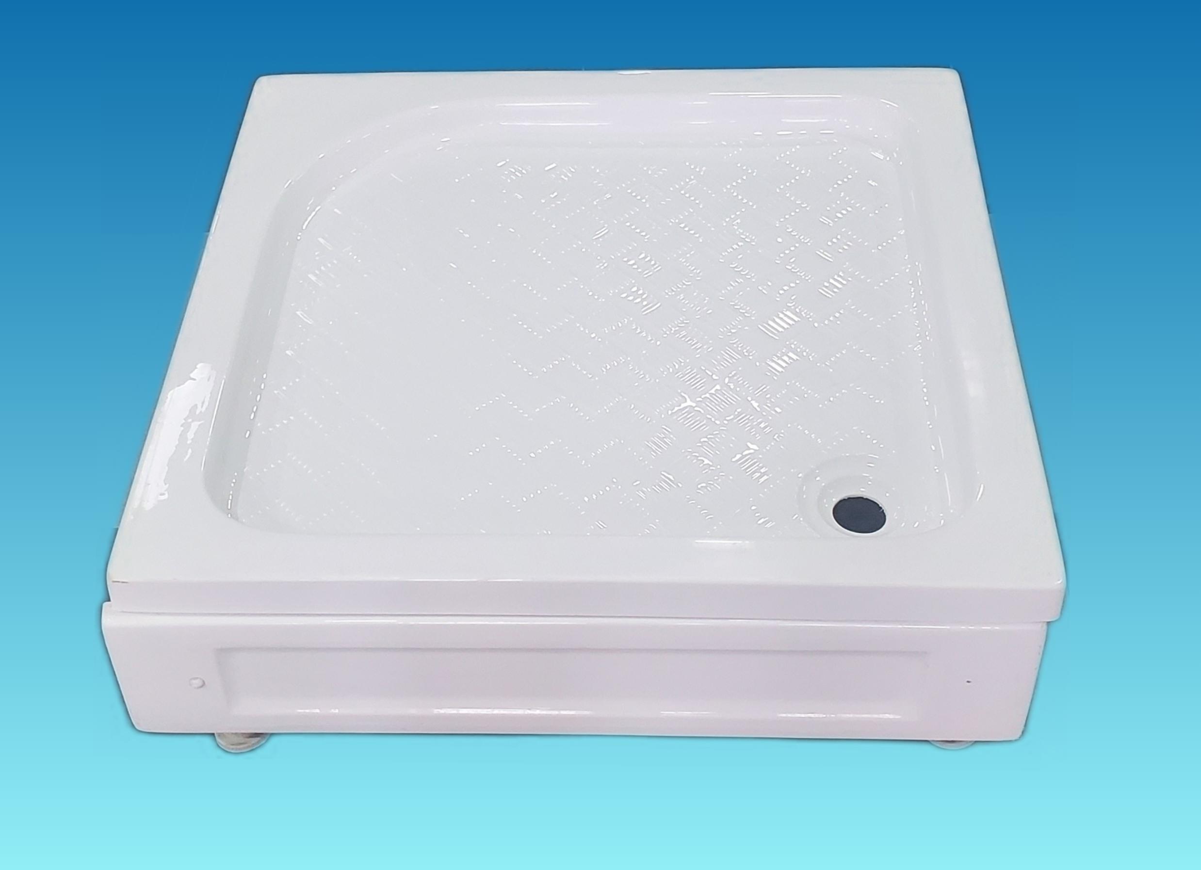 Поддон акриловый квадратный с боковой панелью 80*80*высота 21см.