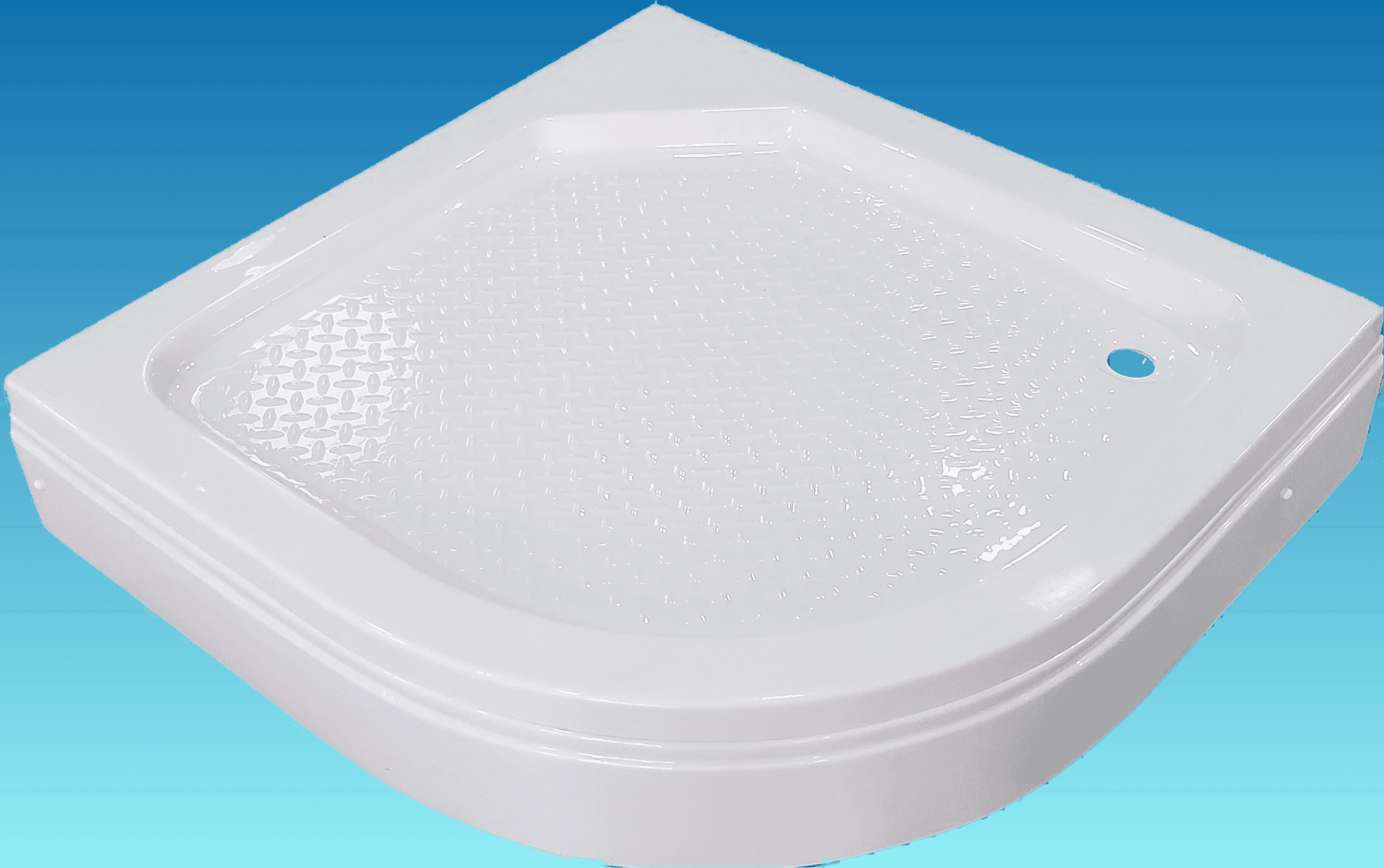 Поддон акриловый овальный с боковой панелью 90*90*высота 21см.