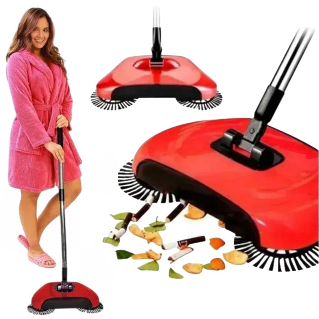 Механический веник с тремя щётками для уборки / Портативный пылесос.