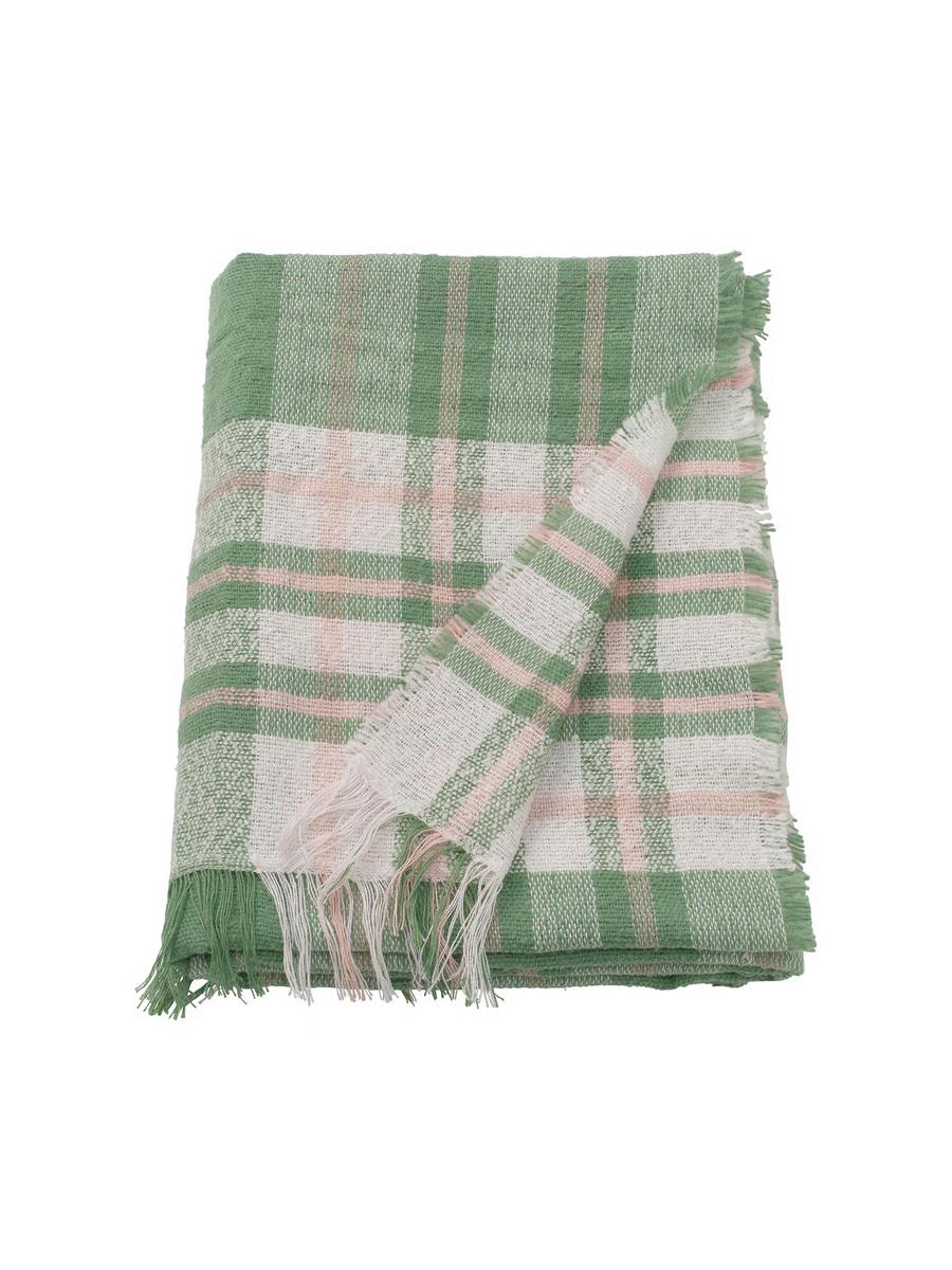 Pled IKEA BISKOPSMÖSSA ýaşyl / krem, 130x170 sm