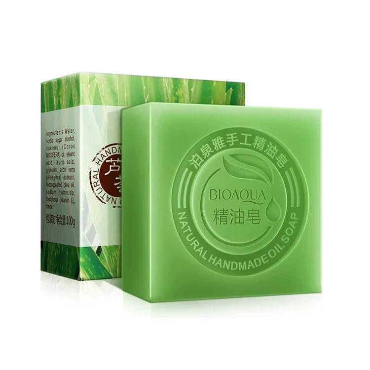 Натуральное мыло с алоэ вера, 100 гр (с сеткой для вспенивания)