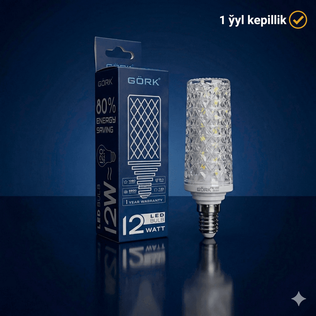 Лампа G.Ö.R.K.  12w_t35_e14_6500k_crystal
