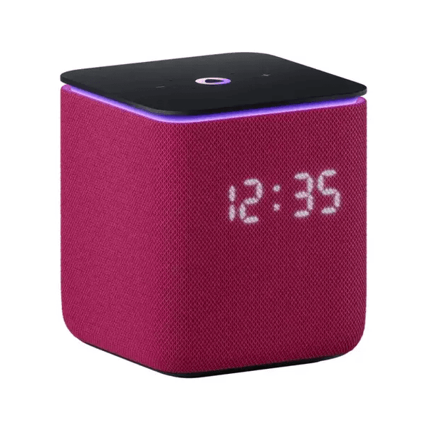 Akylly gürleýji-kolonka Yandex stansiýa midi Alisa we Zigbee bilen, goýy gyrmyzy