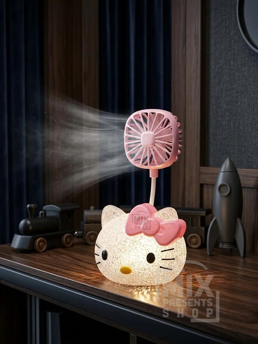 "Kitty" wentylýatorly çagalar üçin lampa