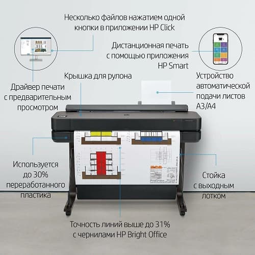 Принтер HP DesignJet T630 — широкоформатный плоттер