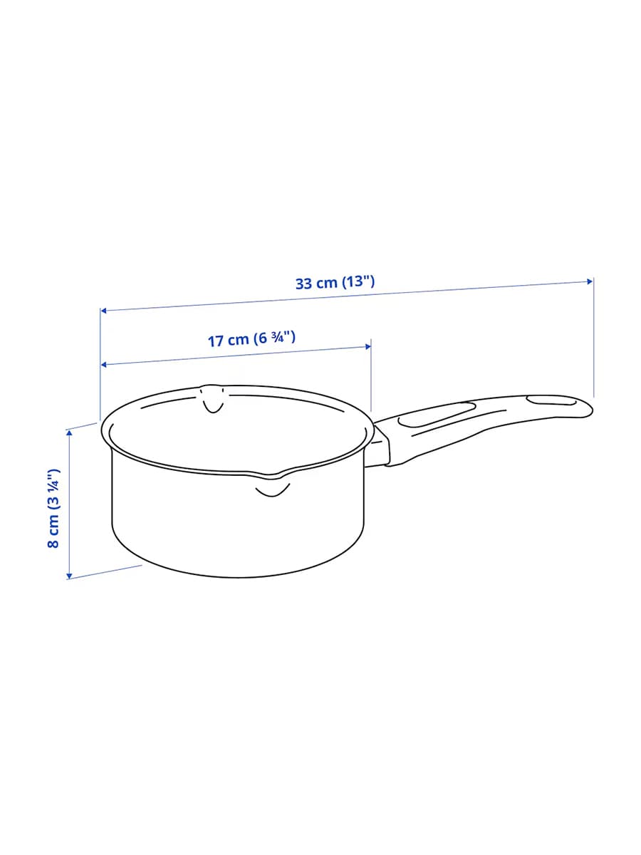 Кастрюля IKEA HEMLAGAD  черная 1 л