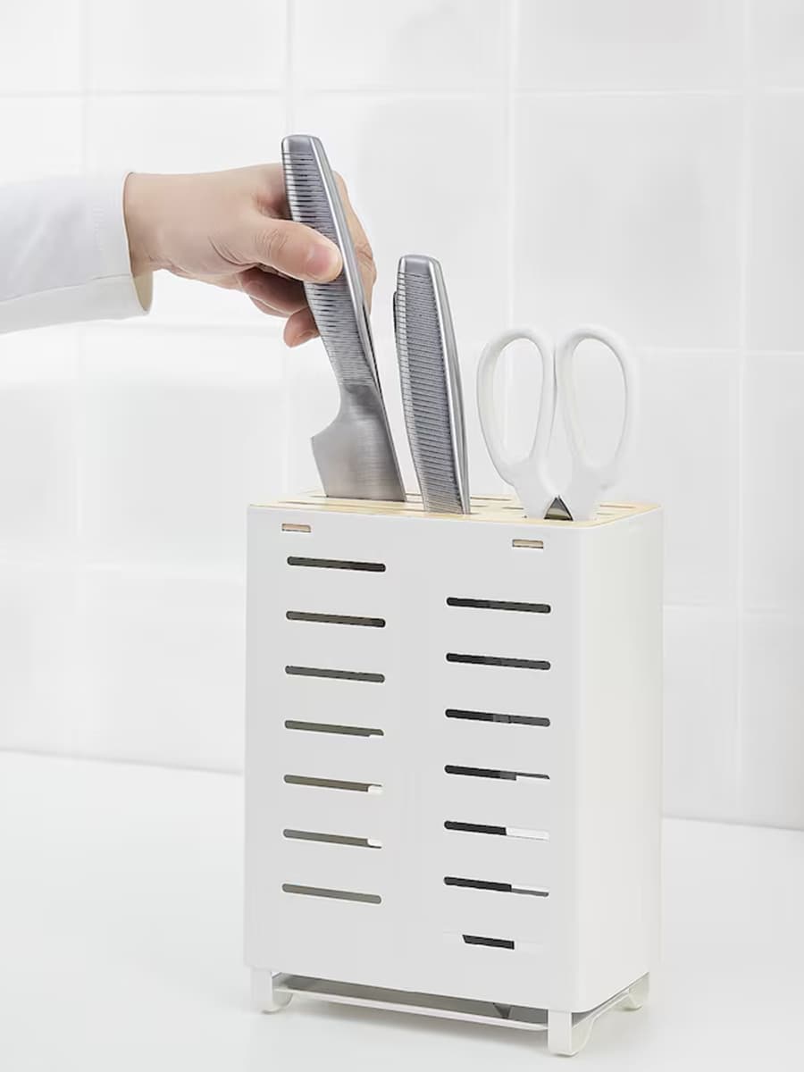 Подставка для ножей IKEA AVSTEG, бамбук/белый 23 см