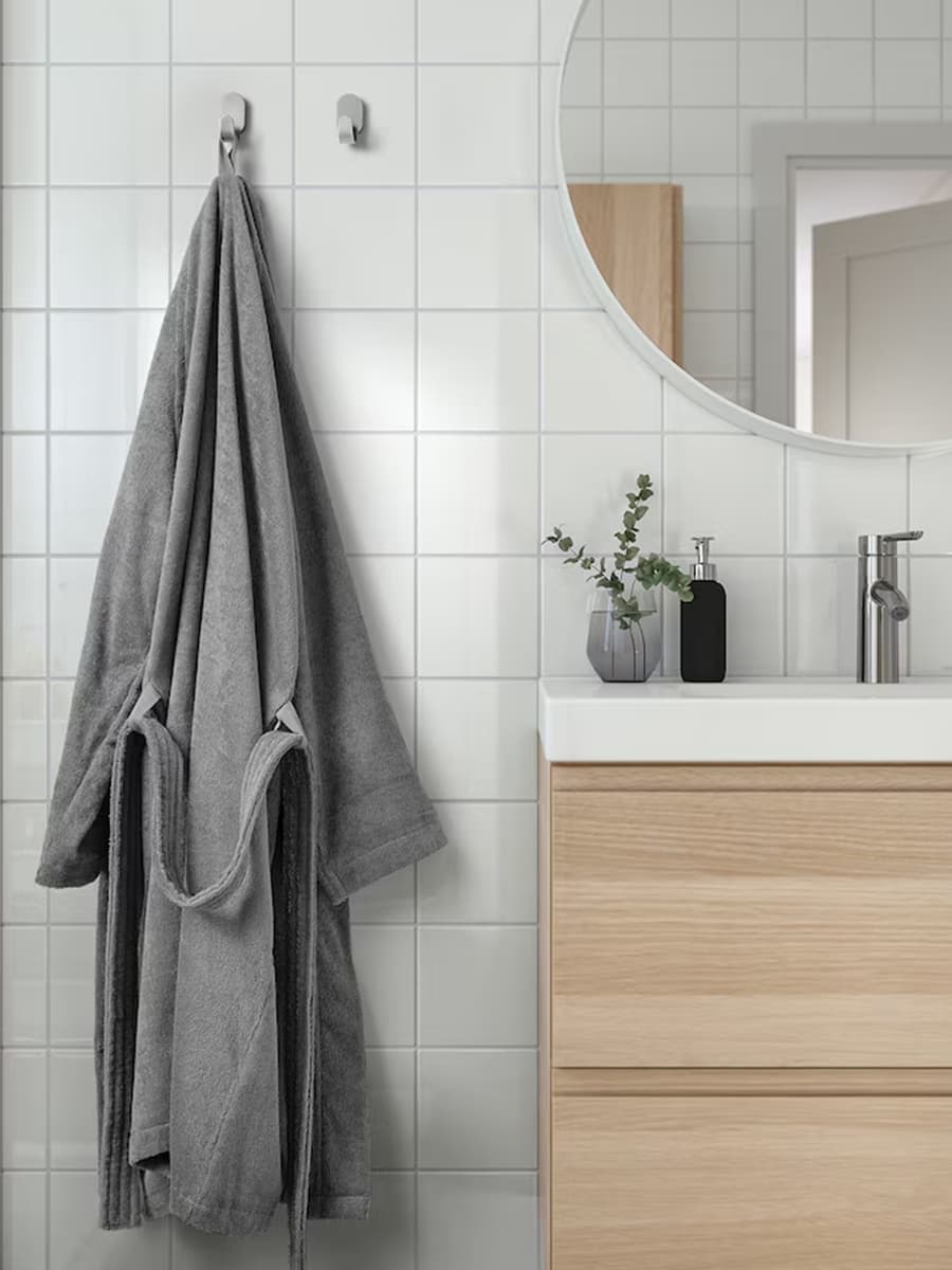 Банный халат IKEA ROCKAN  серый,L/XL