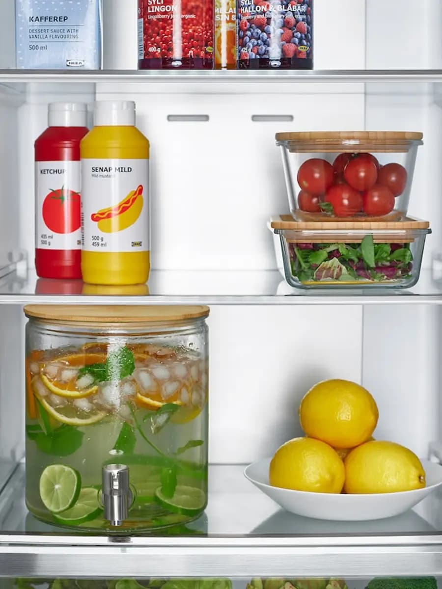 Кувшин с краном IKEA 365+ бамбук/прозрачное стекло, 4 л
