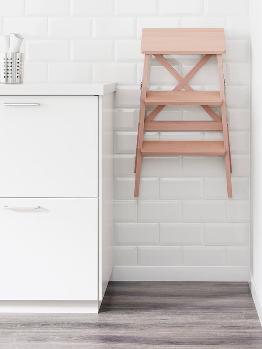 Стремянка IKEA BEKVÄM 3 ступеньки бук 63 см