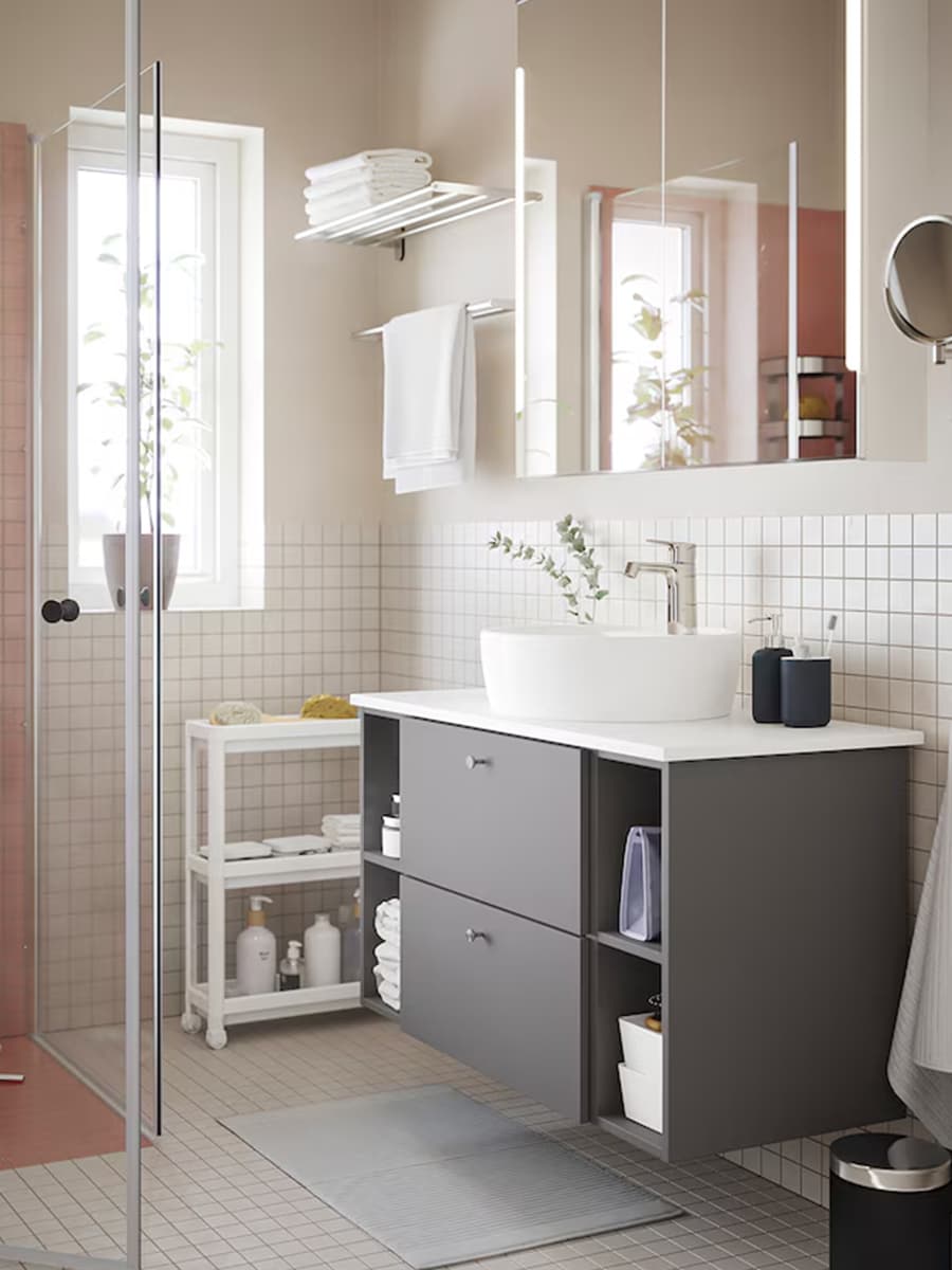 Тележка IKEA VESKEN  белый, 54x18x71 см