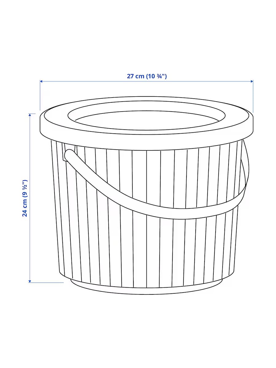 Ведро с крышкой IKEA DAMMÄNG темно-серое, 8 л