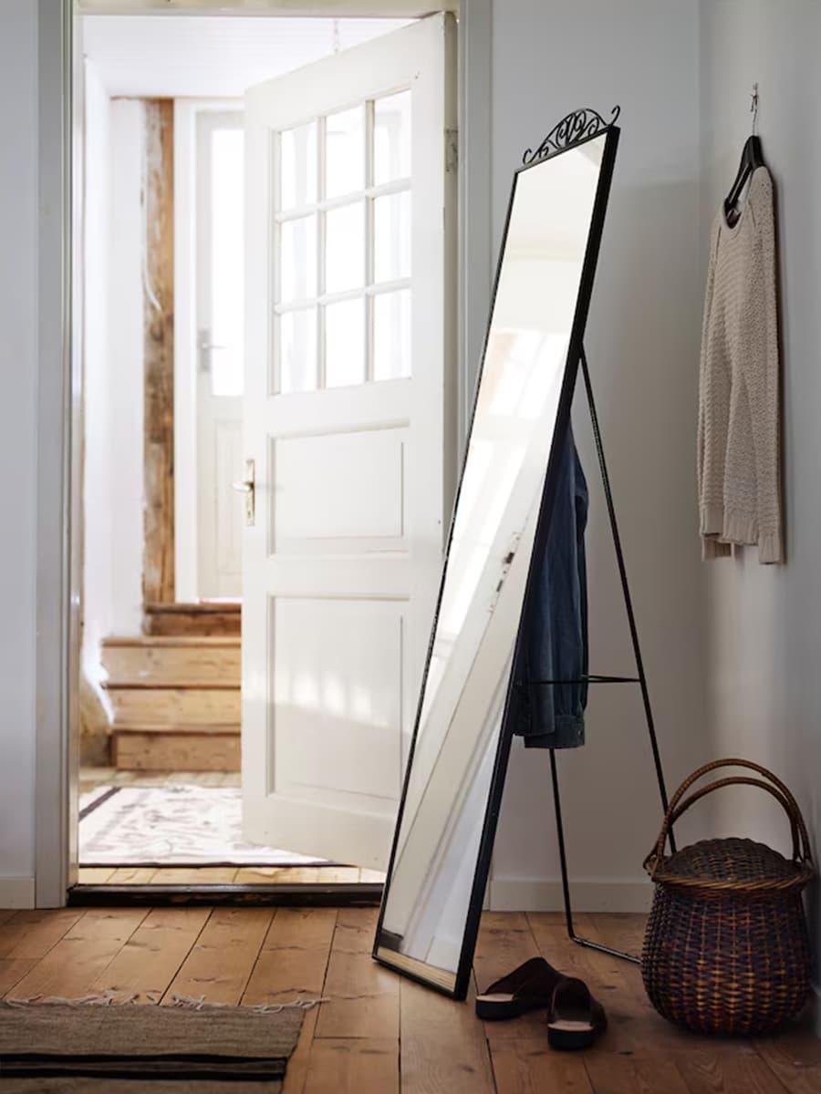 Зеркало IKEA KARMSUND, стоячее черное, 40x167 см