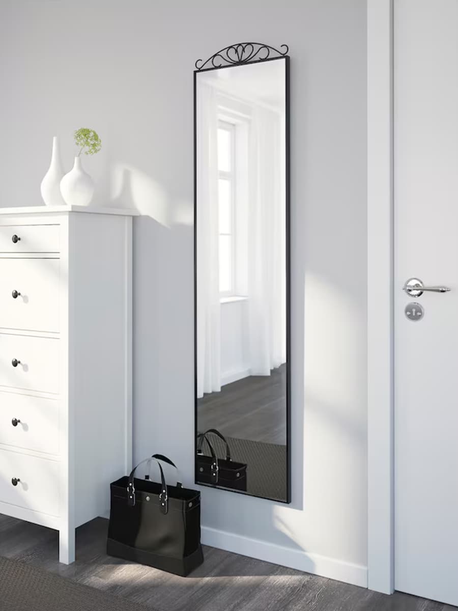 Зеркало IKEA KARMSUND, стоячее черное, 40x167 см
