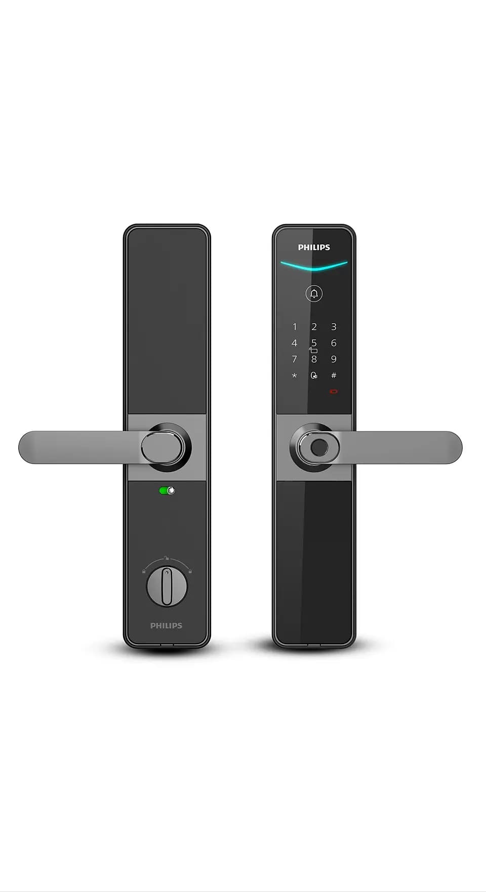 Умный дверной замок с ручкой Philips 6000, серый