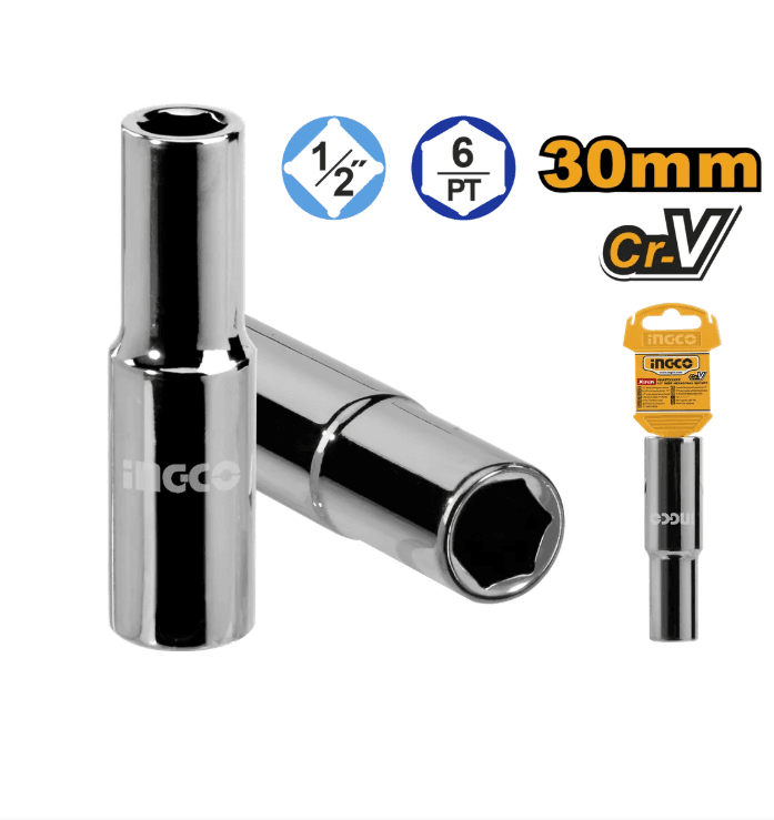 Головка торцевая шестигранная удлиненная INGCO HHAST12303L