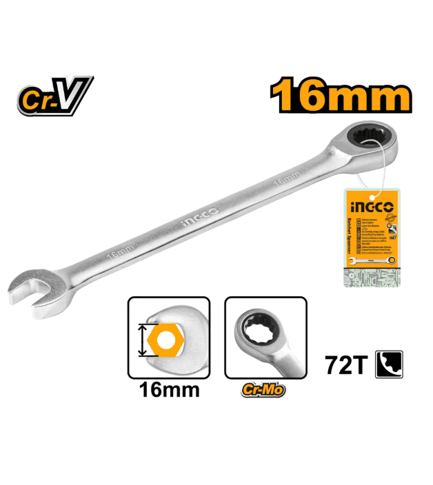 Комбинированный трещоточный ключ INGCO HCSPAR161
