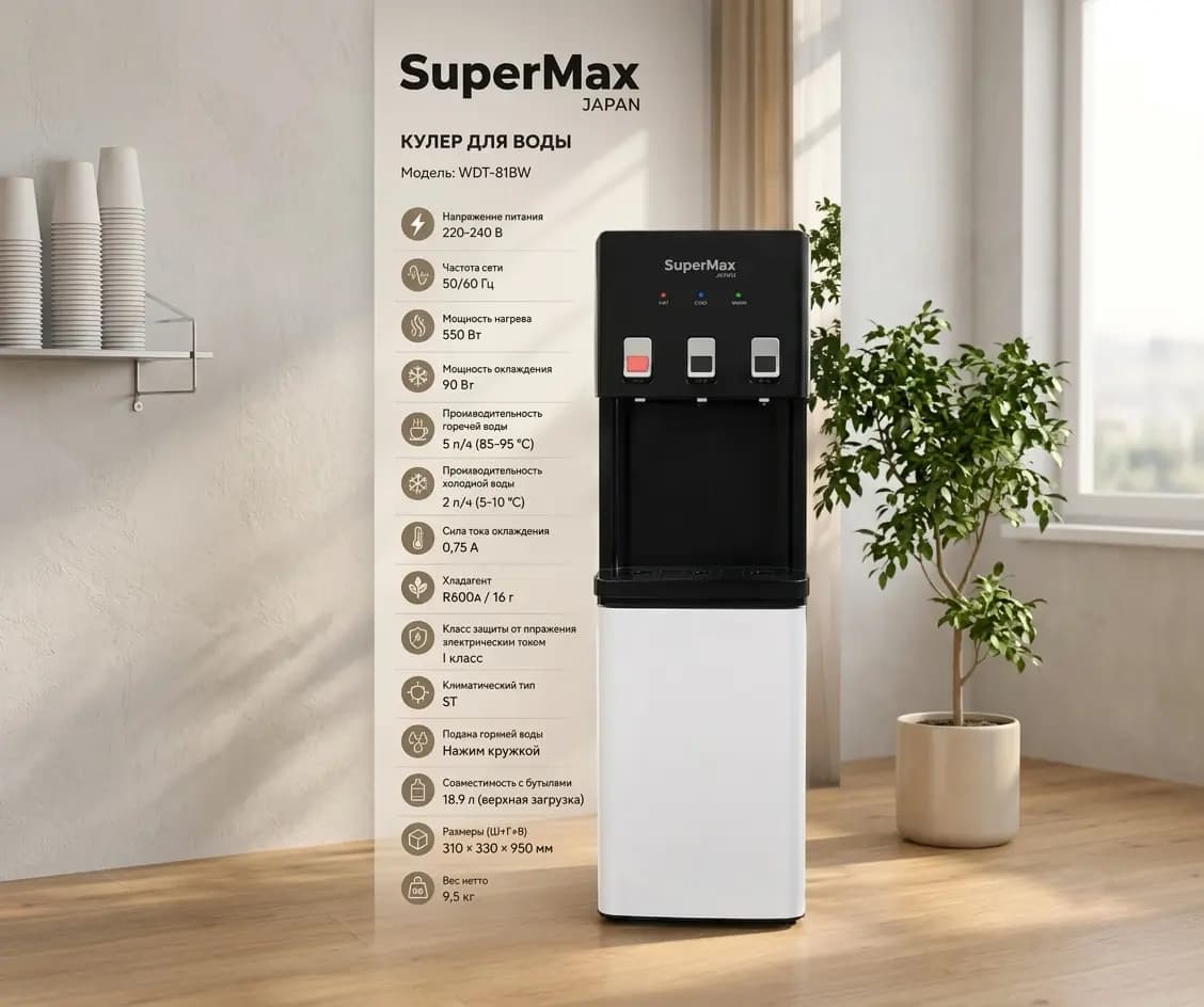 Кулер для воды Supermax WDT-81BW