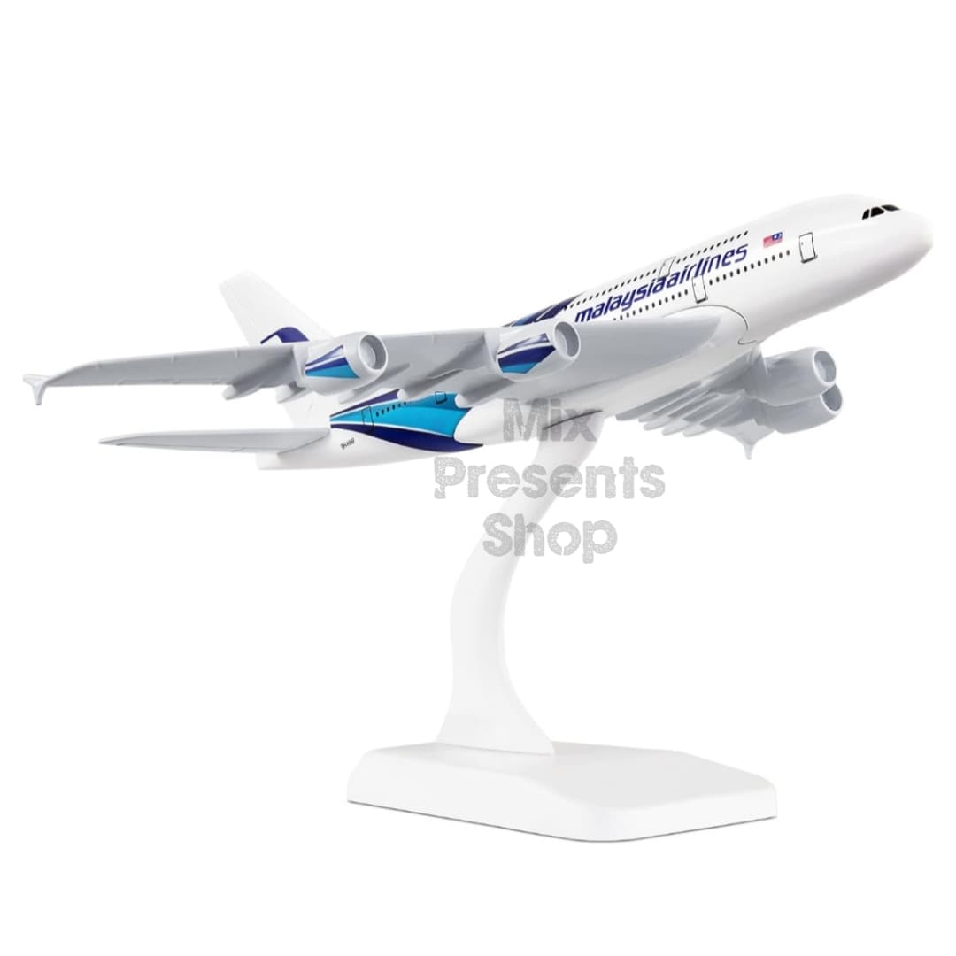 Модель самолёта "Malaysia" Airbus-380 20см (металл)