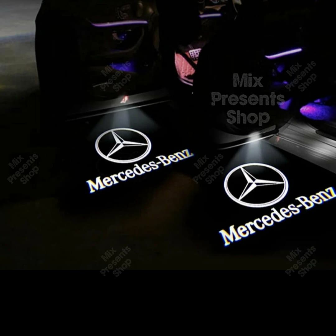 Проекция логотипа авто на двери "Mercedes" беспроводная (2шт)