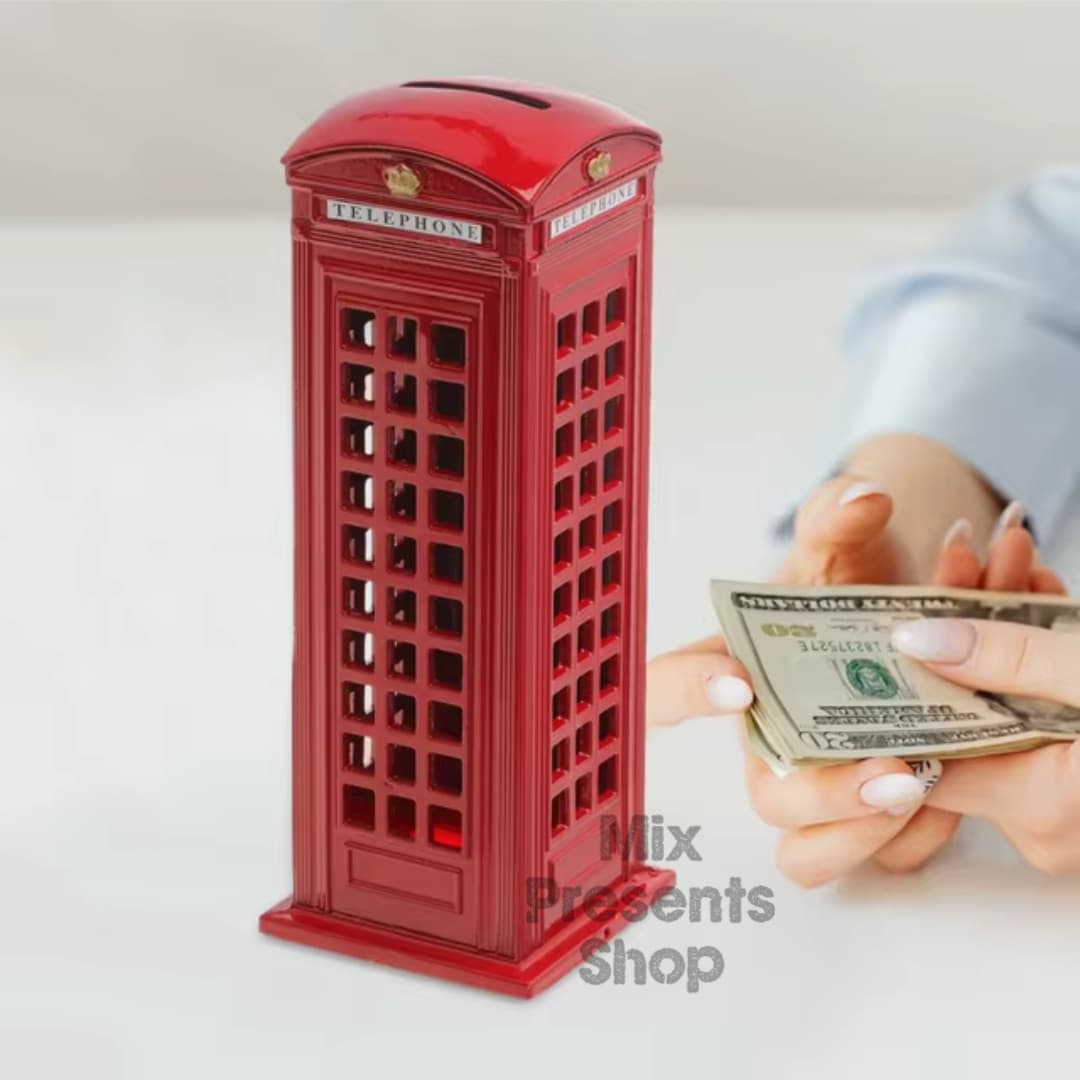 Металлическая статуэтка сувенир копилка "English Telephone Box" 