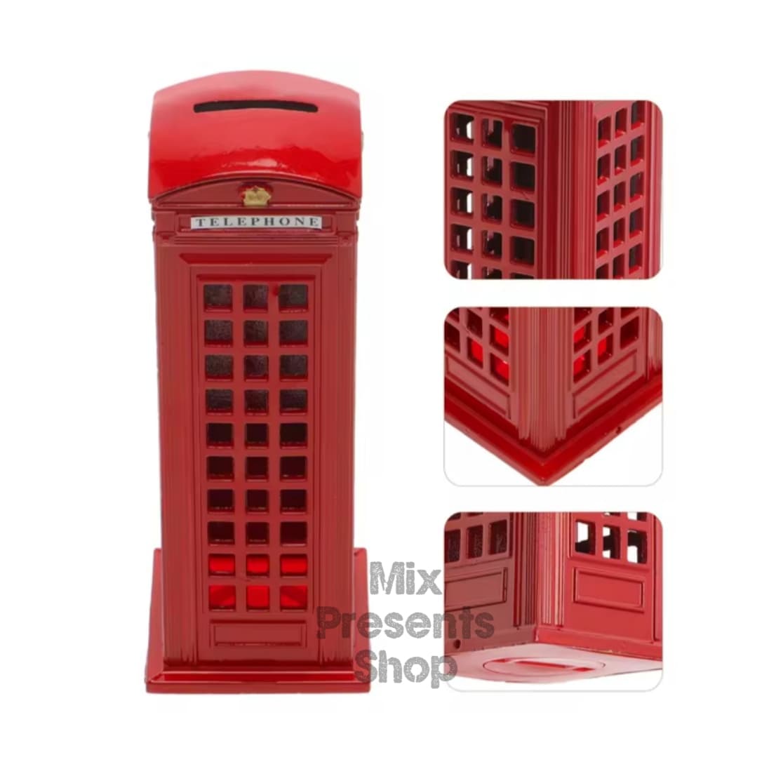 Металлическая статуэтка сувенир копилка "English Telephone Box" 