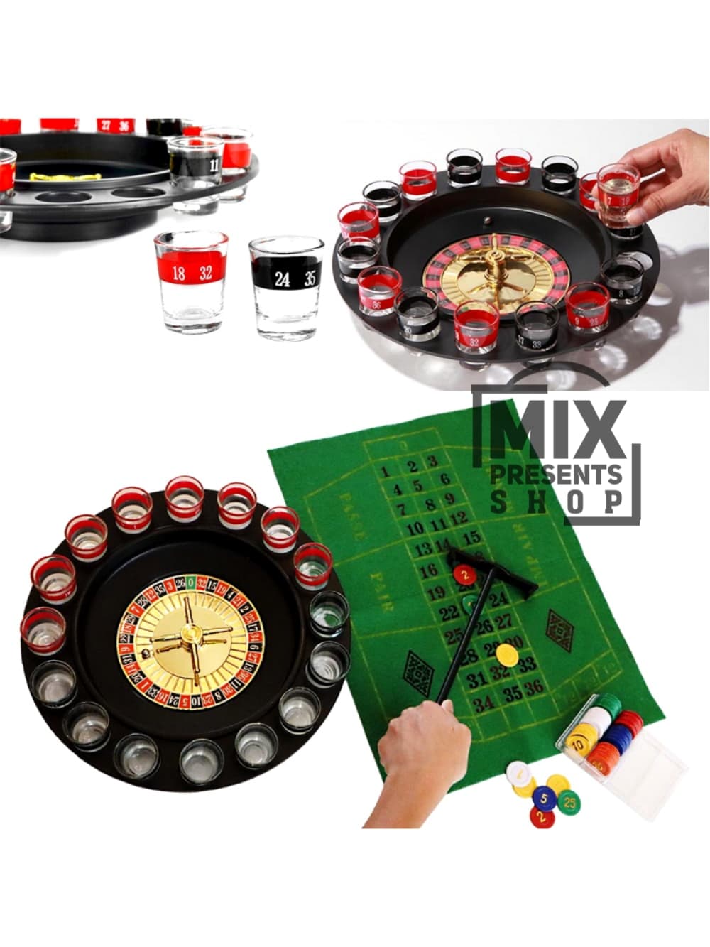 Настольная игра для веселой компании с рюмками "Drink game" Roulette 