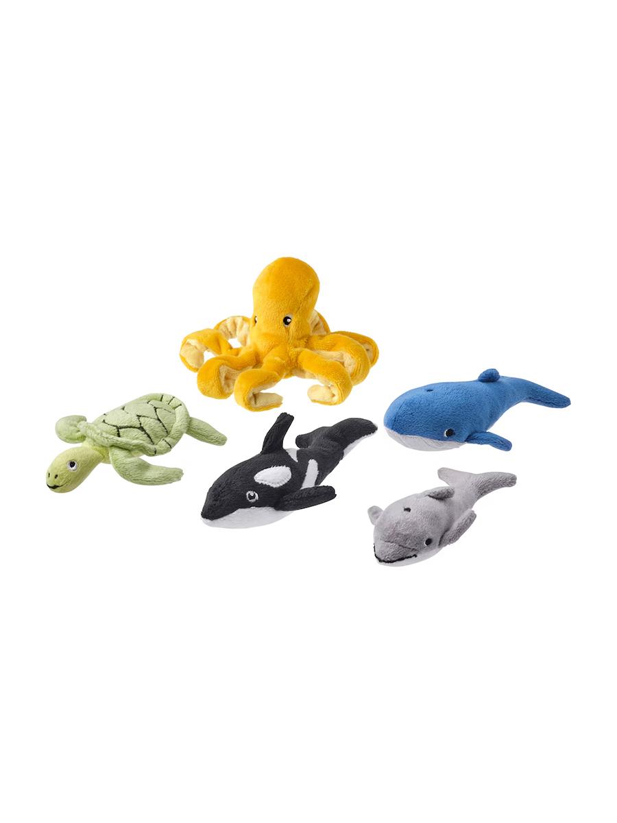 Toplum 5 ýumşak oynawaç IKEA BLÅVINGAD dürli reňkde deňiz haýwanlary
