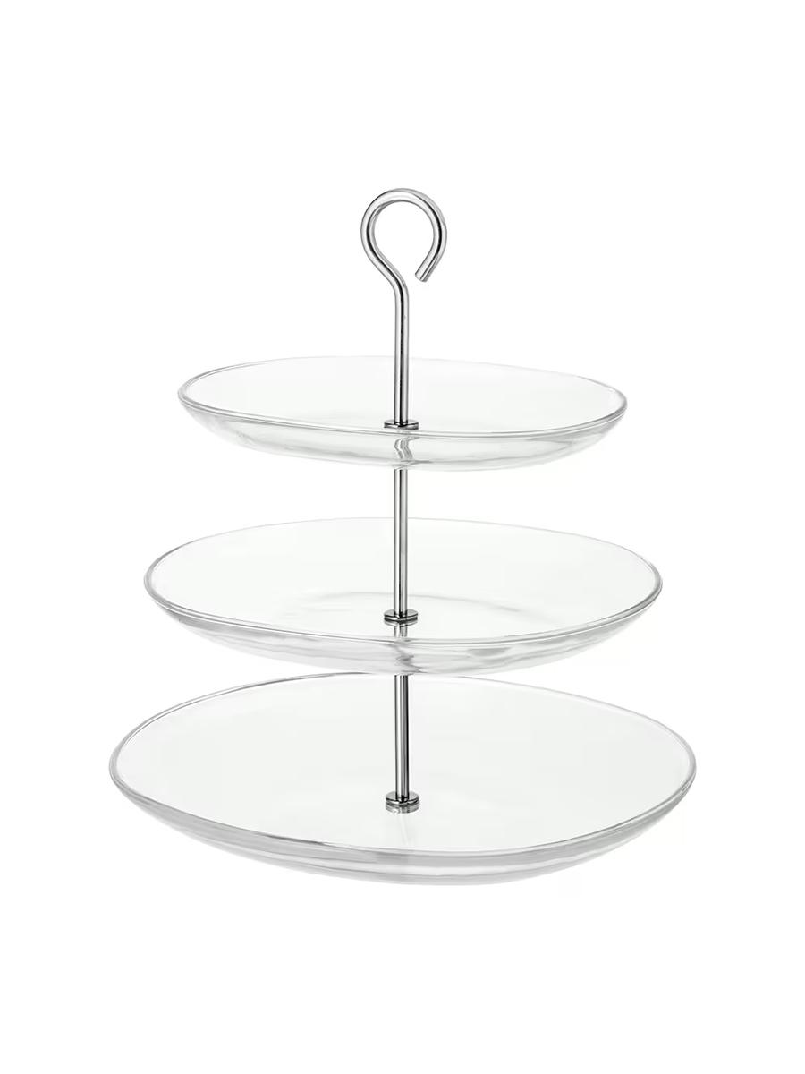 Serwis üçin podstawka IKEA KVITTERA 3 bölümli, aýna/poslamaýan polat