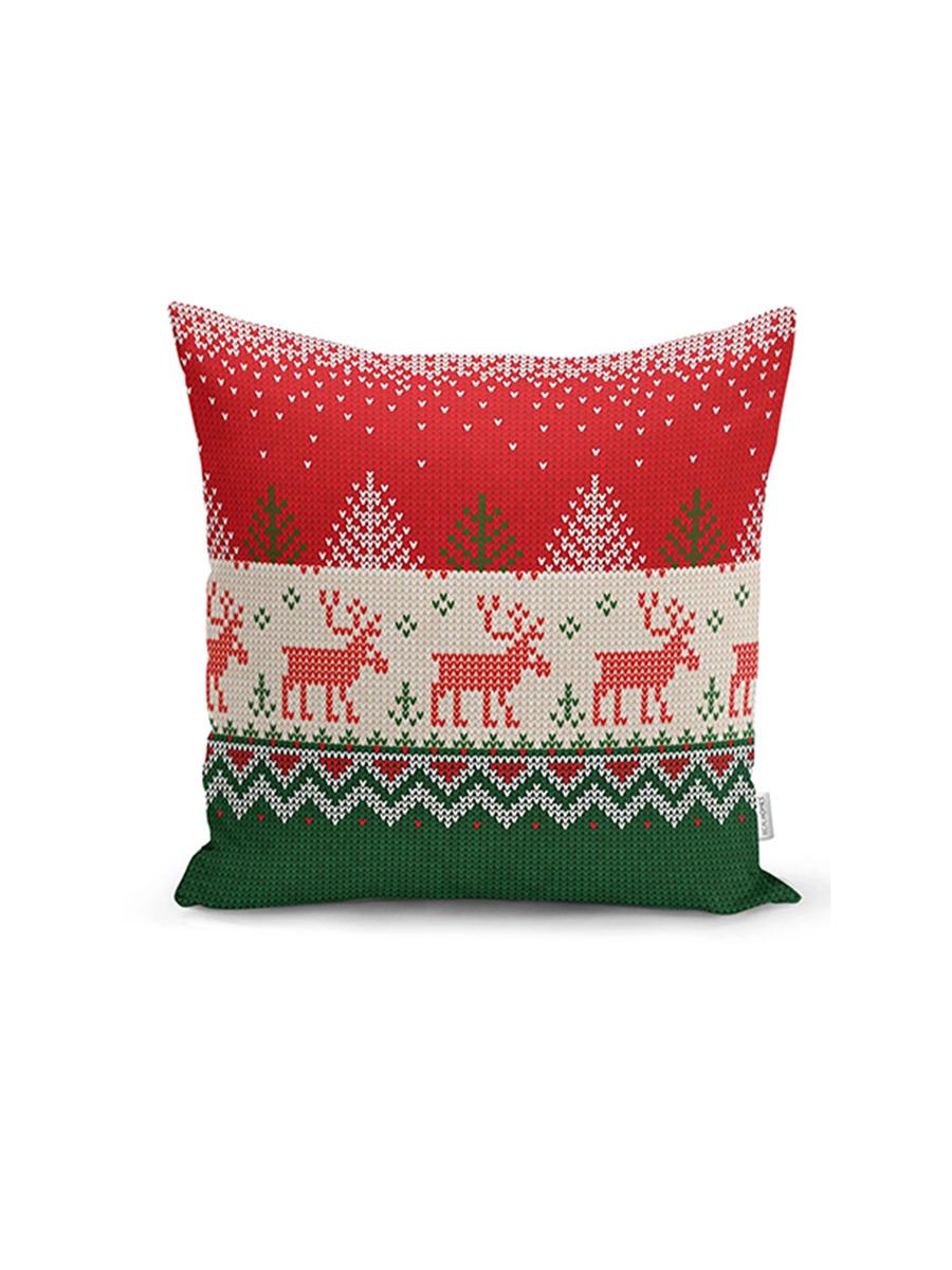 Dekoratiw Ýassyk daş Realhomes täze yyl keyik we agaç suratly