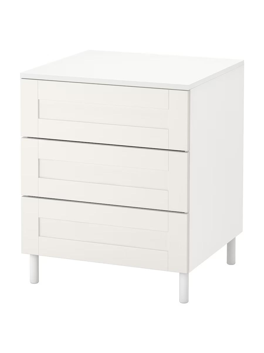 Tekje 3 çekmeli IKEA PLATSA ak Sannidal ak 60x57x73 sm