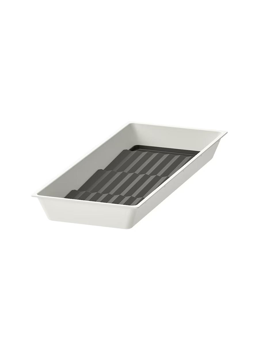 Tagam goşujylar üçin tekjeli podnos IKEA UPPDATERA ak/antrasit, 20x50 sm