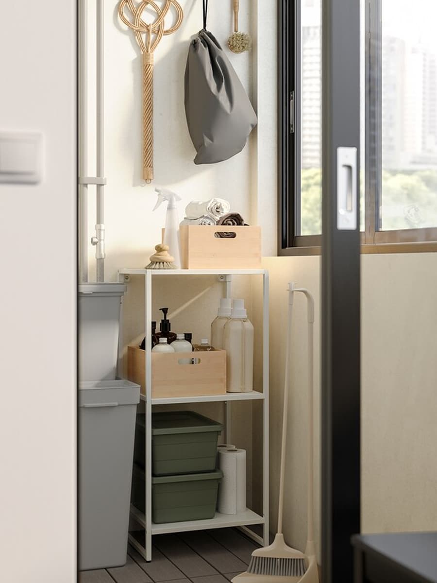 Стеллаж JOSTEIN Ikea , для интерьера/сада/металл белый, 41x40x90 см