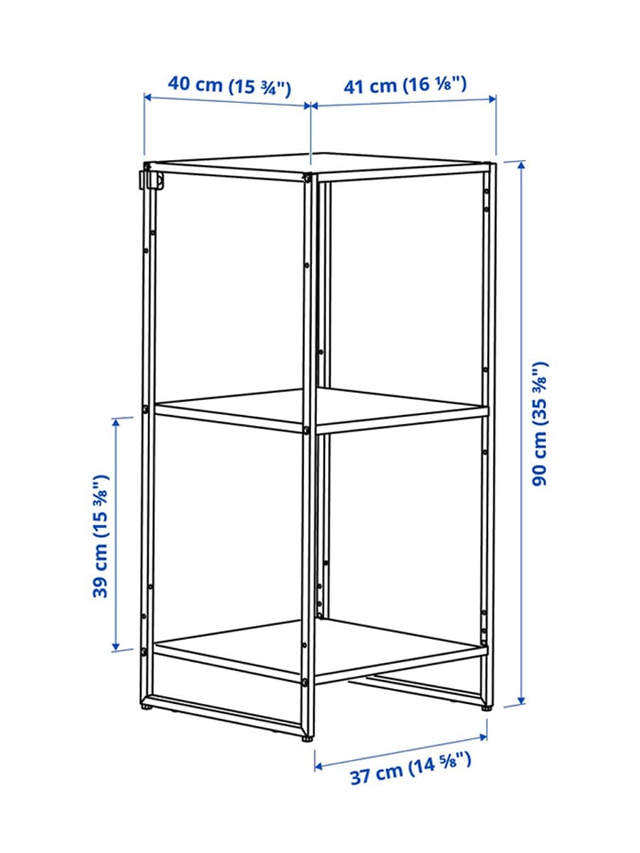 Стеллаж JOSTEIN Ikea , для интерьера/сада/металл белый, 41x40x90 см