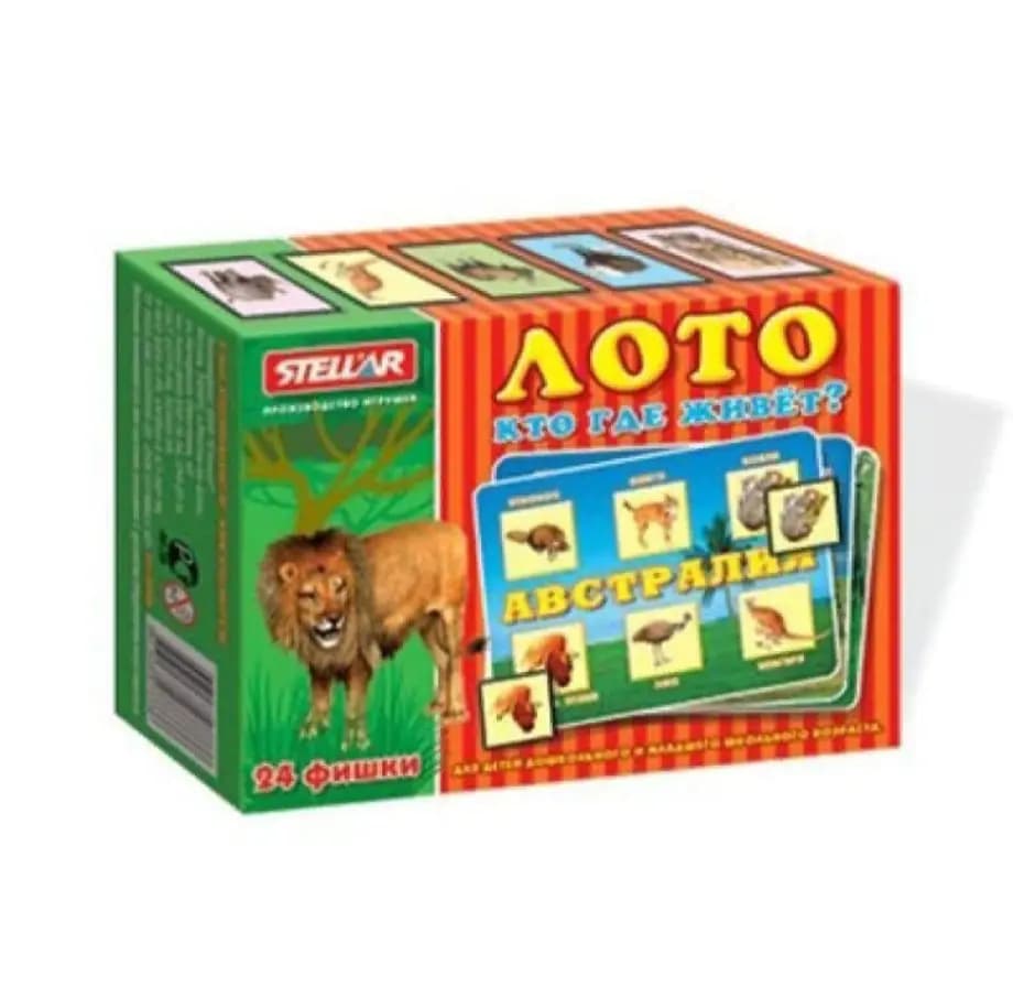 Настольная игра «Лото: Кто где живет?» (24 фишки)