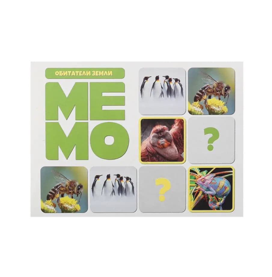 Настольная игра «Мемо: Обитатели Земли» (50 карточек)