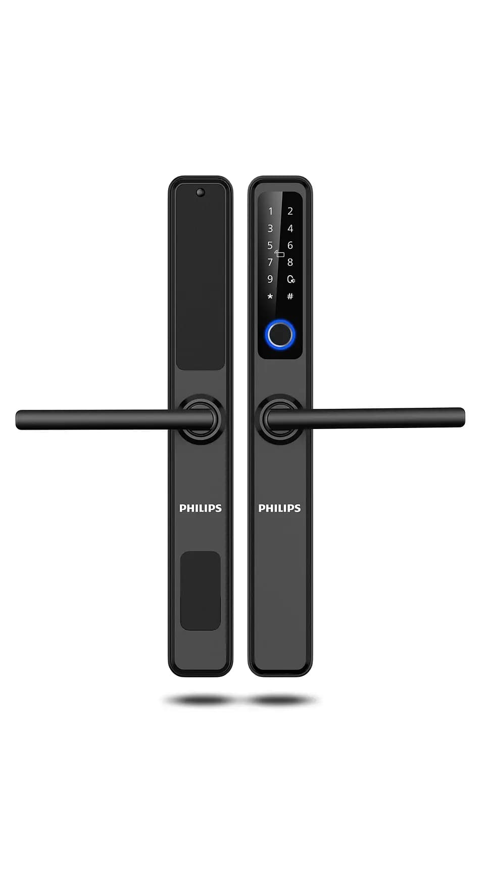 Умный дверной замок с ручкой Philips 6000, чёрный