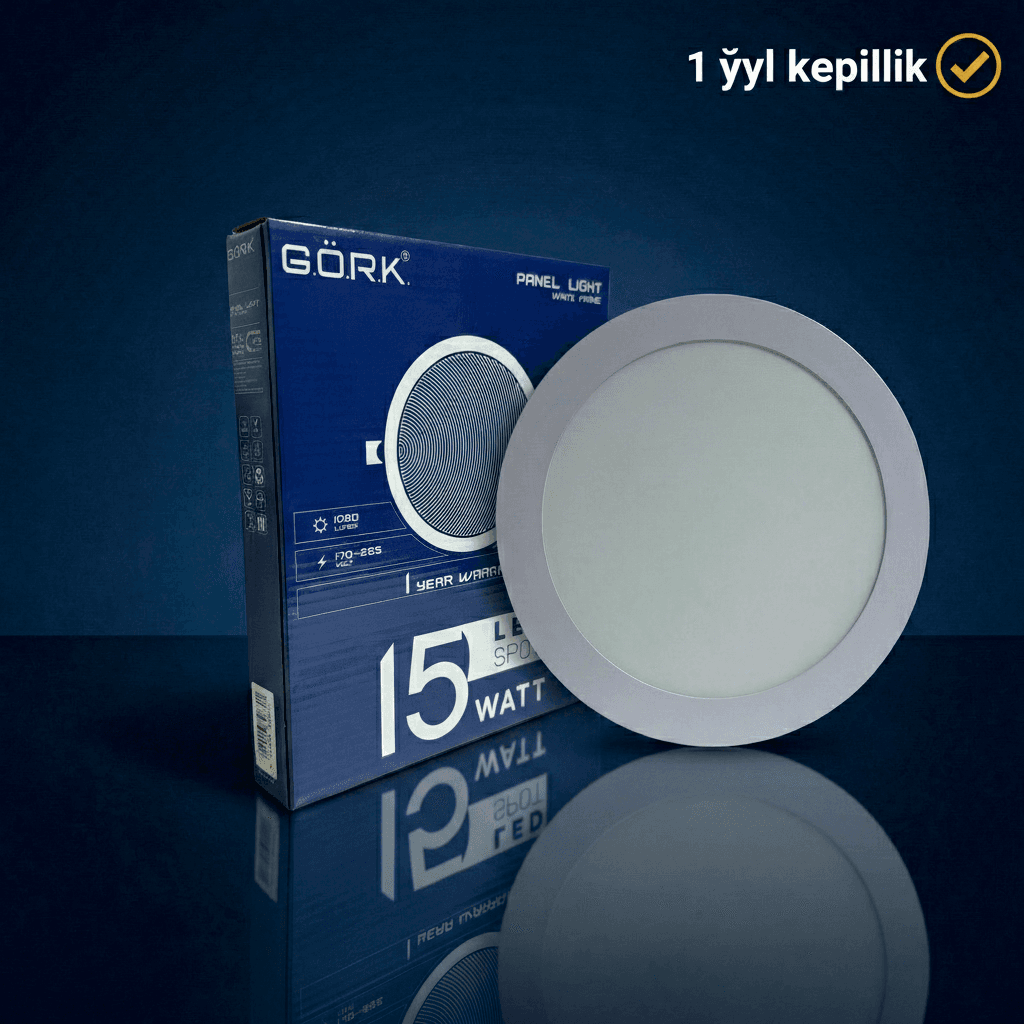 Светодиодная лампа G.Ö.R.K. 15w_Panel light_Round_6500k (white frame)