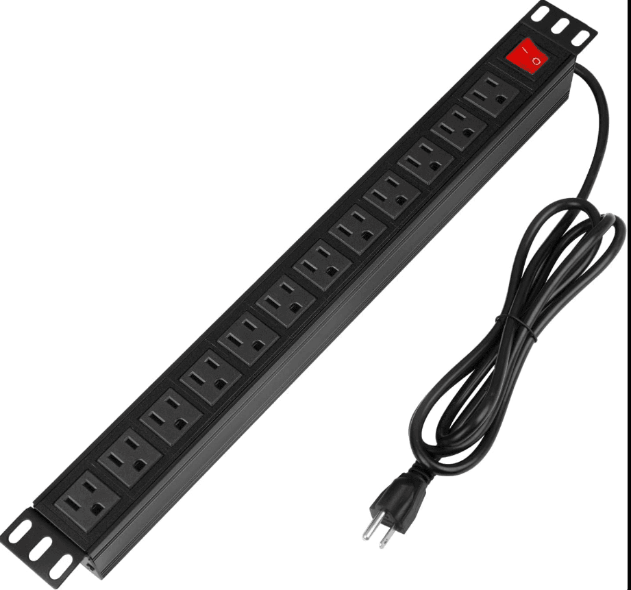 Блок распределения питания (PDU) для 19" шкафа, 12 розеток, AUE2230C2-12A HCKMB