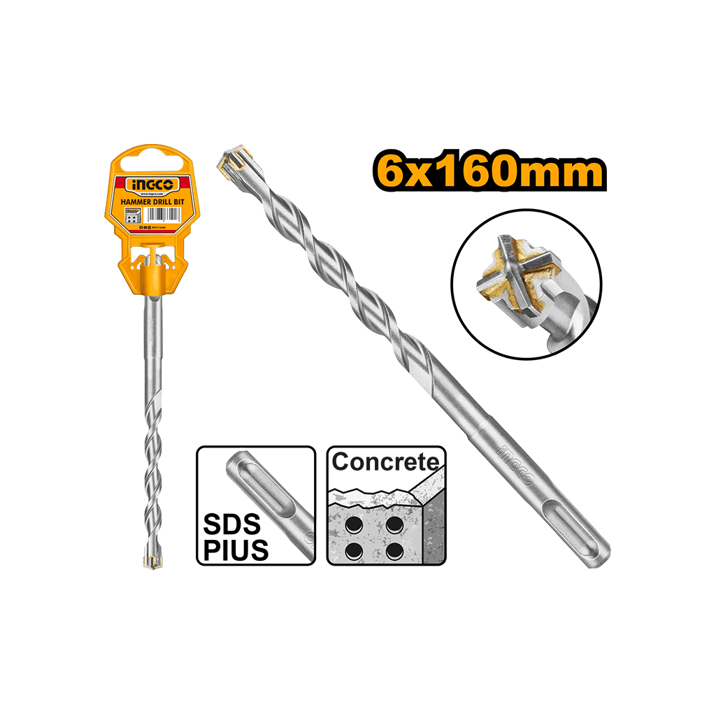 Бур по бетону SDS Plus 6*160мм