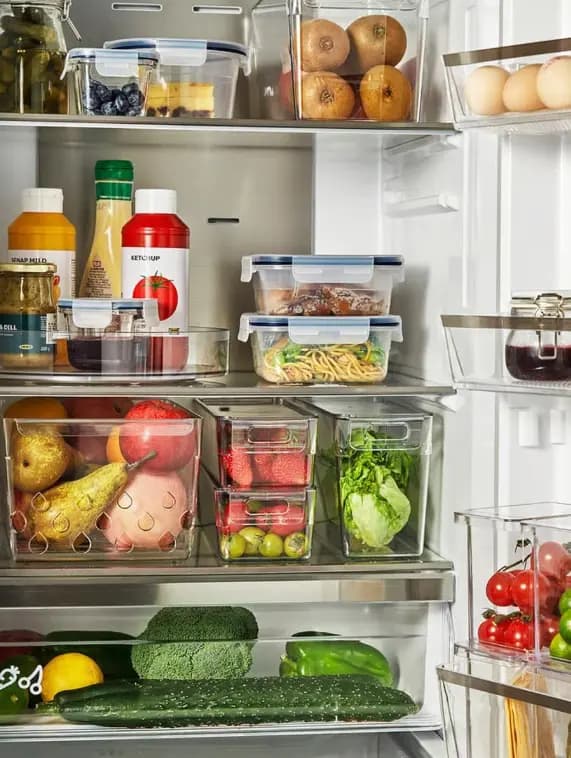 Ящик для хранения в холодильнике IKEA KLIPPKAKTUS с 3 ящиками прозрачный