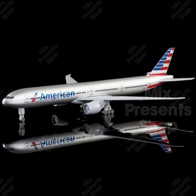 Модель самолёта "American" Boeing-777 20см (металл)