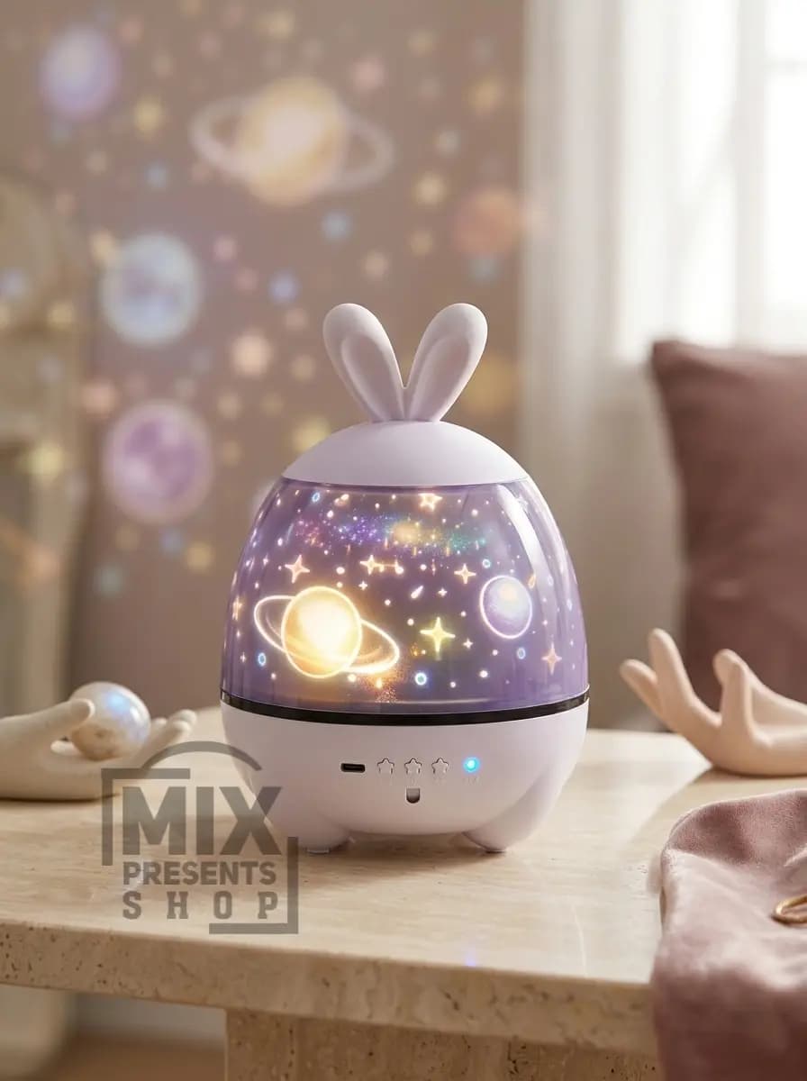 Проекционный светильник "Зайка" Lucky Rabbit (23 картинки) с аккумулятором.