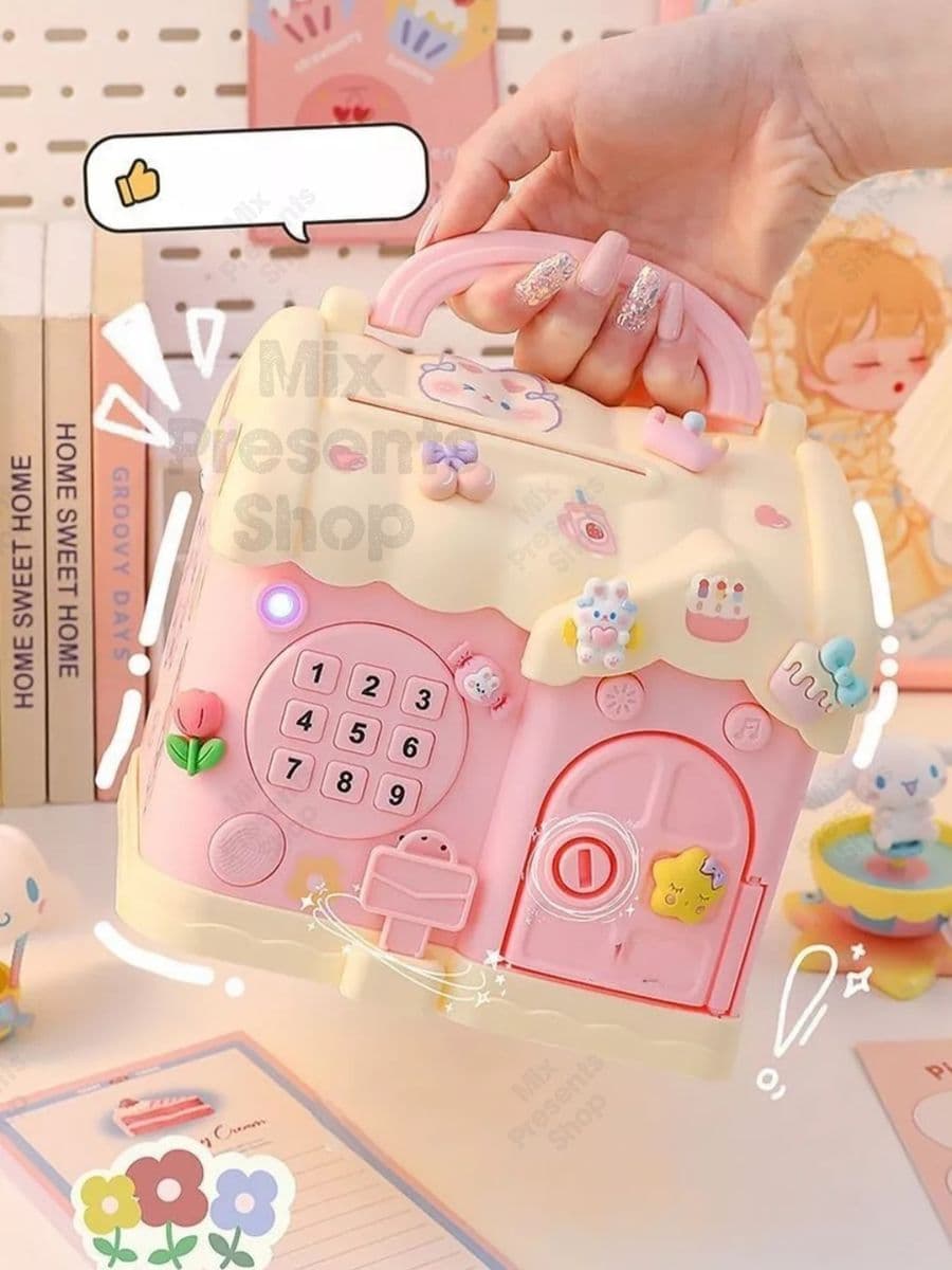 Сейф - копилка "Домик" Diy House Pink